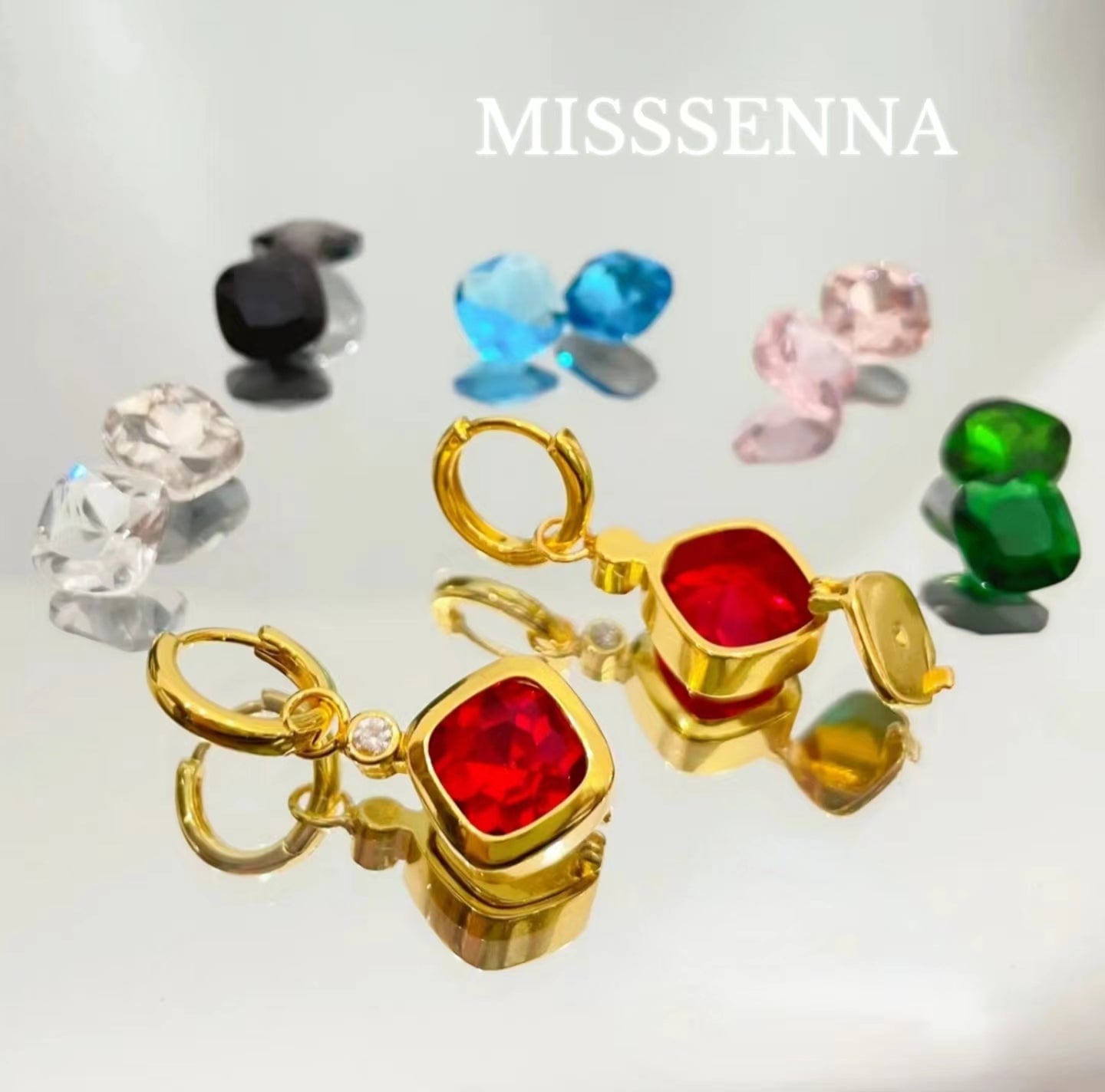 MISSSENNA Jewelry Chic Alternative Earring Creative 10 Zircon Free Replacement Stone Earring Female Fashion Jewelry