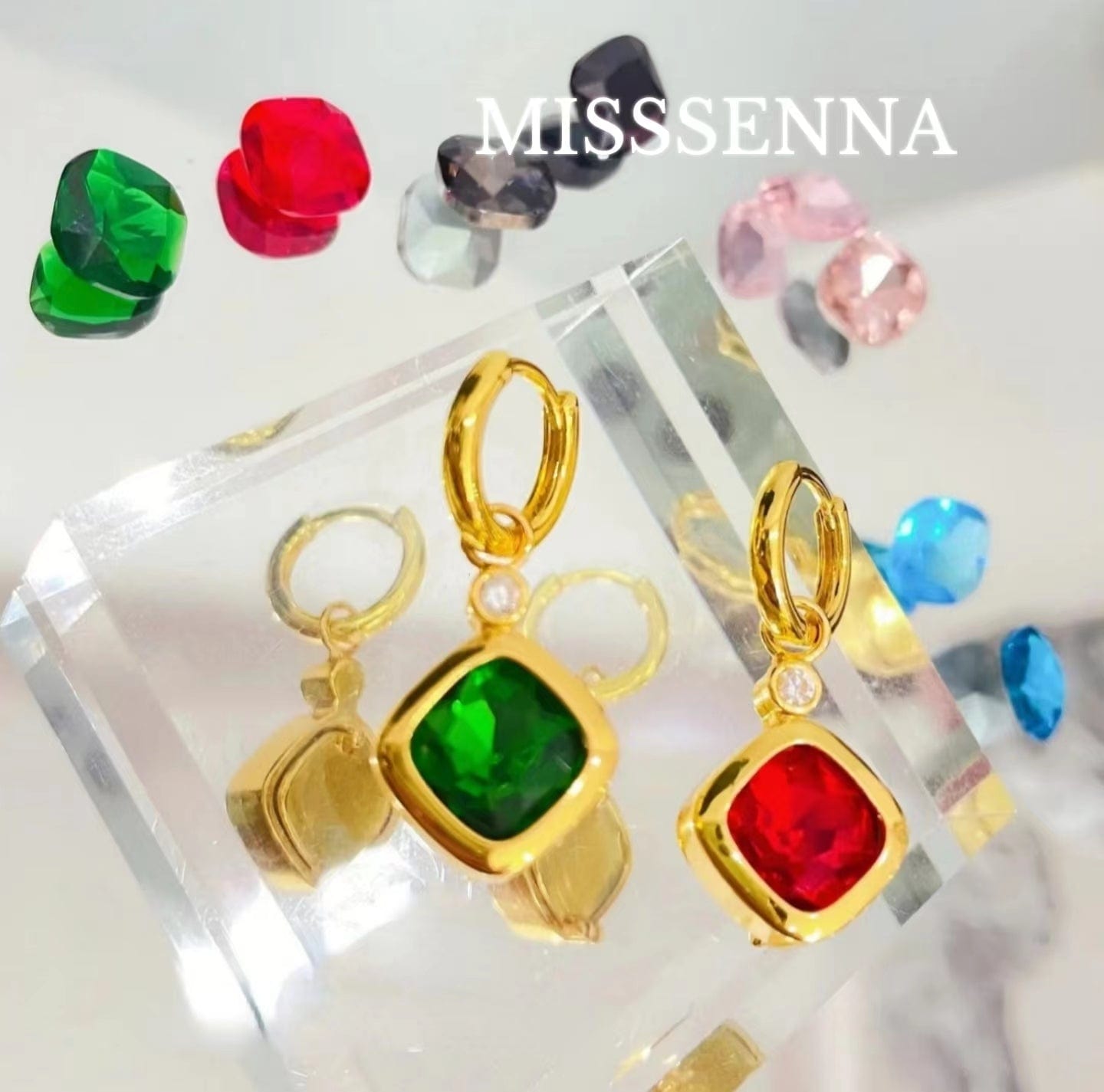 MISSSENNA Jewelry Chic Alternative Earring Creative 10 Zircon Free Replacement Stone Earring Female Fashion Jewelry