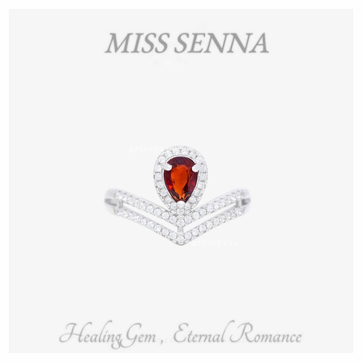 S925 Silver Natural Spinel Princess Style Ring