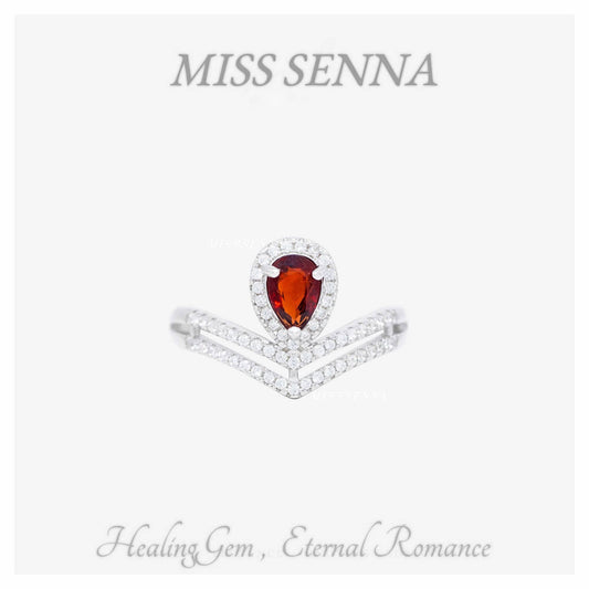 S925 Silver Natural Spinel Princess Style Ring