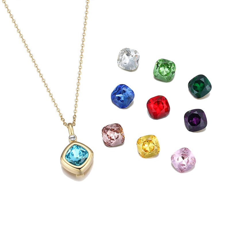 New Personality Alternative Pendant Necklace Creative 10 Zircon Free Replacement Stone Necklace Female Fashion Jewelry