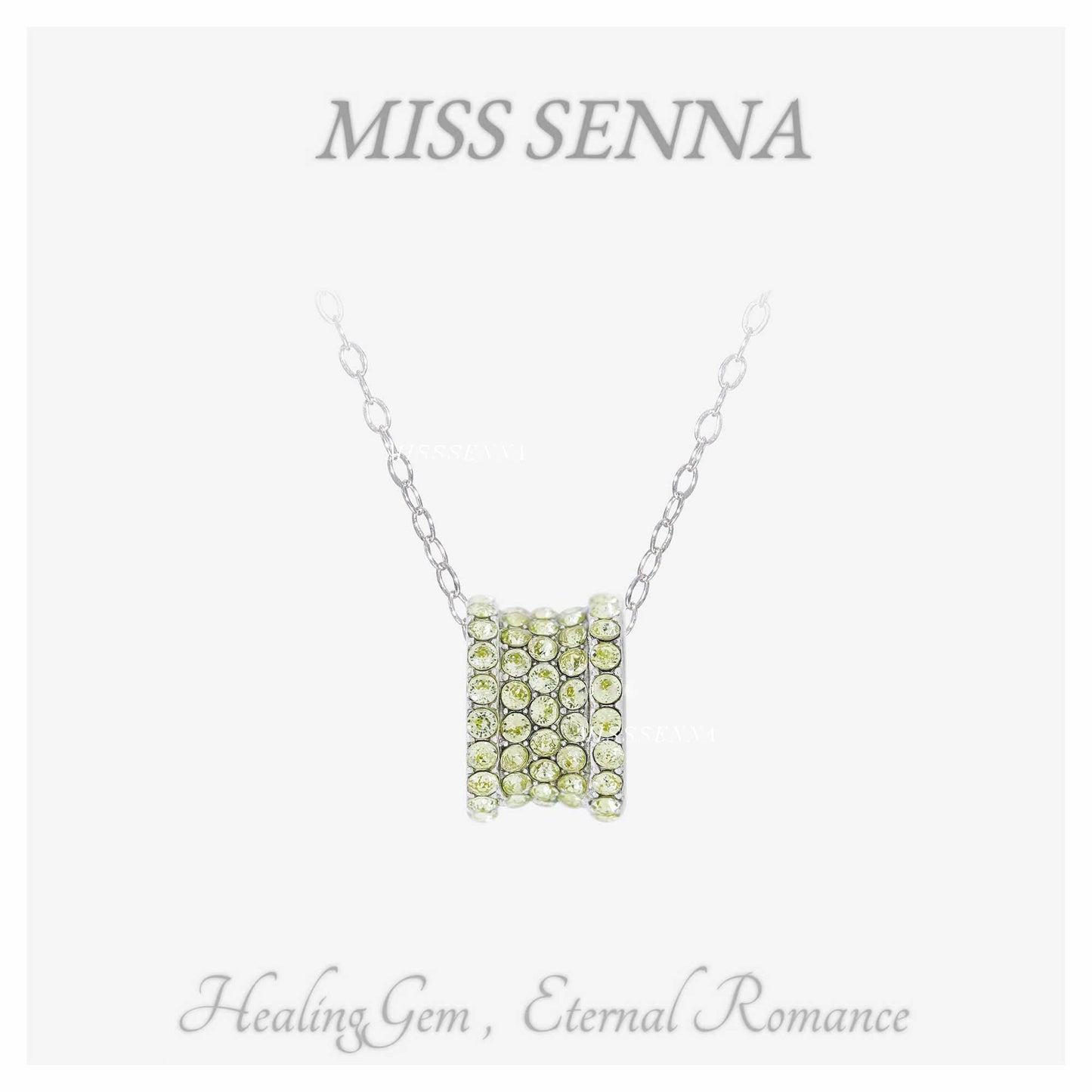 S925 Silver Natural Peridot Fashion Luxury Design Pendant Necklace