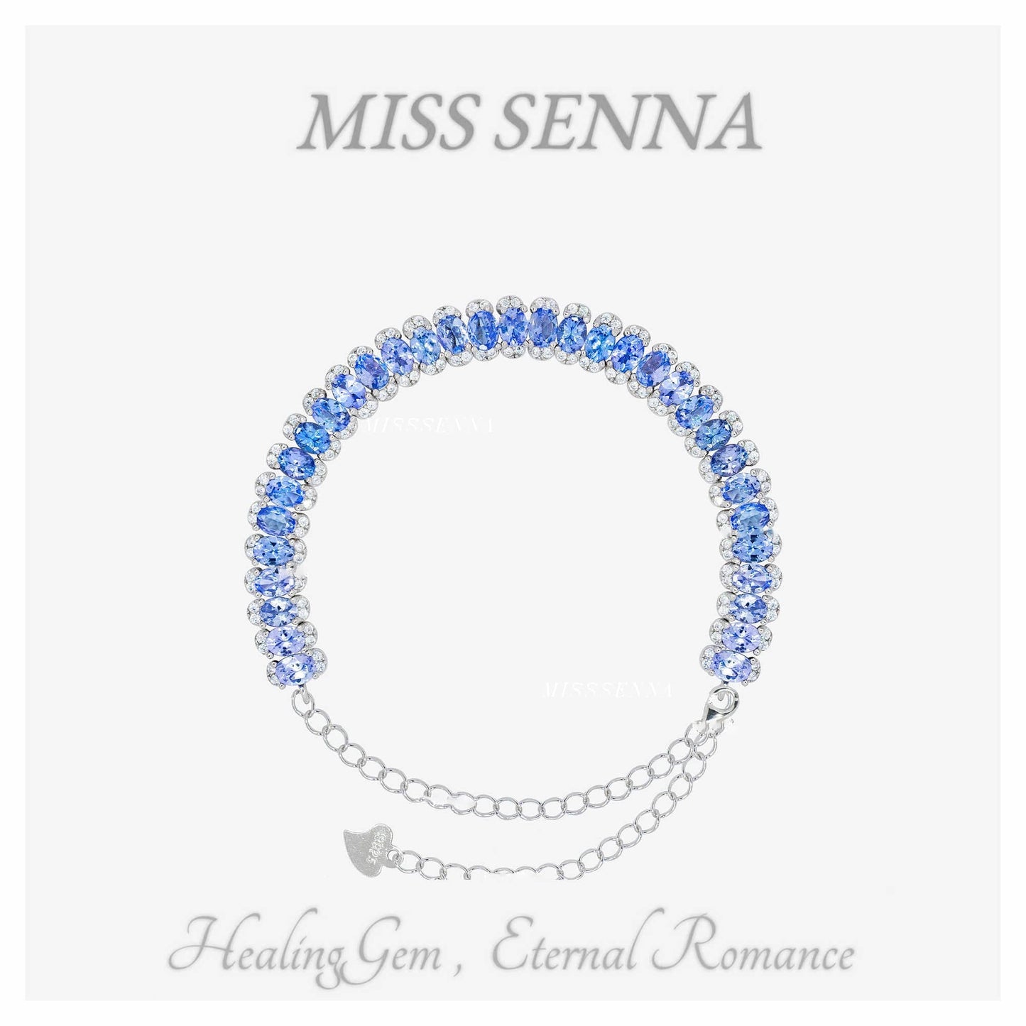 S925 Silver Natural Tanzanite Luxury Bracelet 312