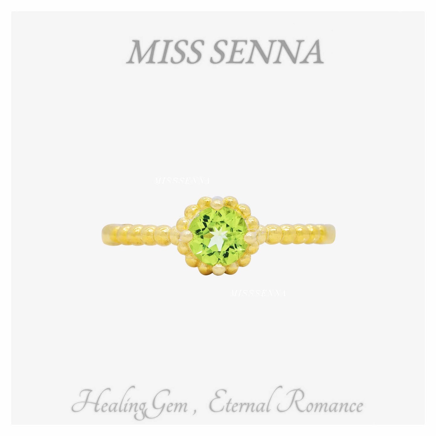 S925 Silver 18k Gold Plated Natural Peridot Lace Oval Cutting Ring 374