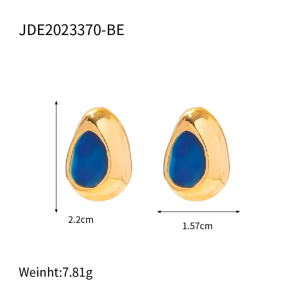 MISSSENNA Jewelry  Vintage style Copper Lapis Lazuli Opal Natural Gemstone Jewelry Set 18K Gold Plated PVD French Stud Earrings for Women