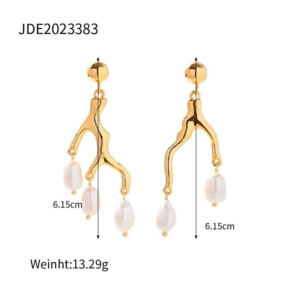 MISSSENNA Jewelry French retro style earrings natural freshwater pearl combination medieval earrings 925 silver needle pearl pendant medieval earrings